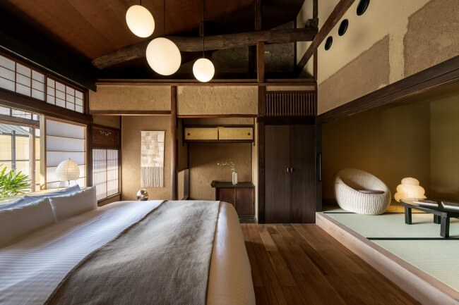 “和菓子”がテーマの旅館「Nazuna 京都 御所」が開業、京町家2棟を改修し現代風にアレンジ